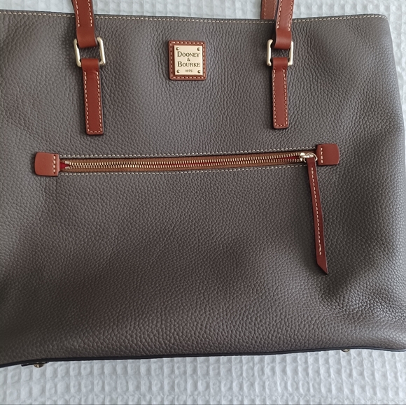 Dooney & Bourke Pebble Grain Large Shopper Tote and Ginger Crossbody in Elephant - Picture 4 of 16